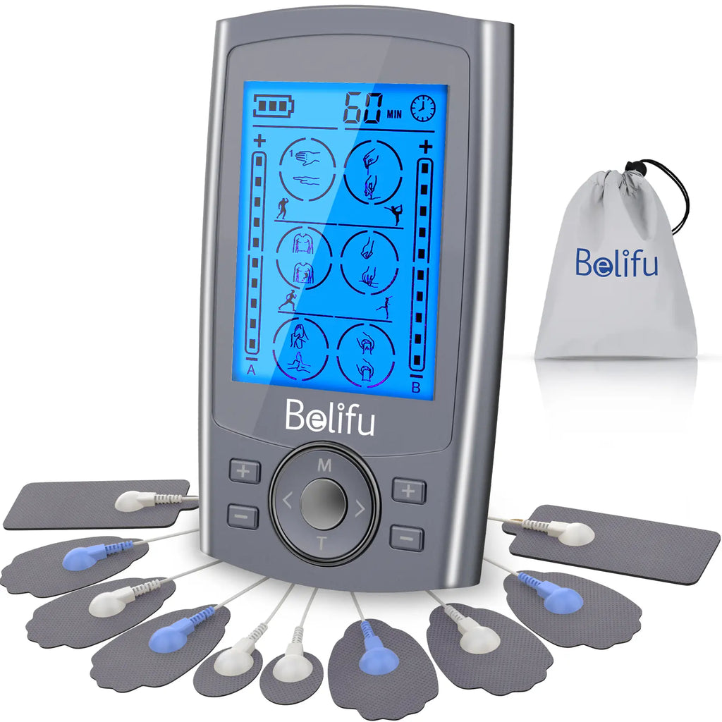 Belifu TENS 24 Mode with 10 Pads Rechargeable Multifunction Neck and Shoulder Massager Valentine'S Day Gift