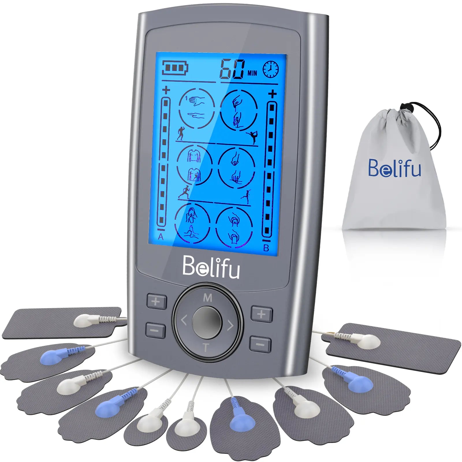 Belifu TENS 24 Mode with 10 Pads Rechargeable Multifunction Neck and Shoulder Massager Valentine'S Day Gift