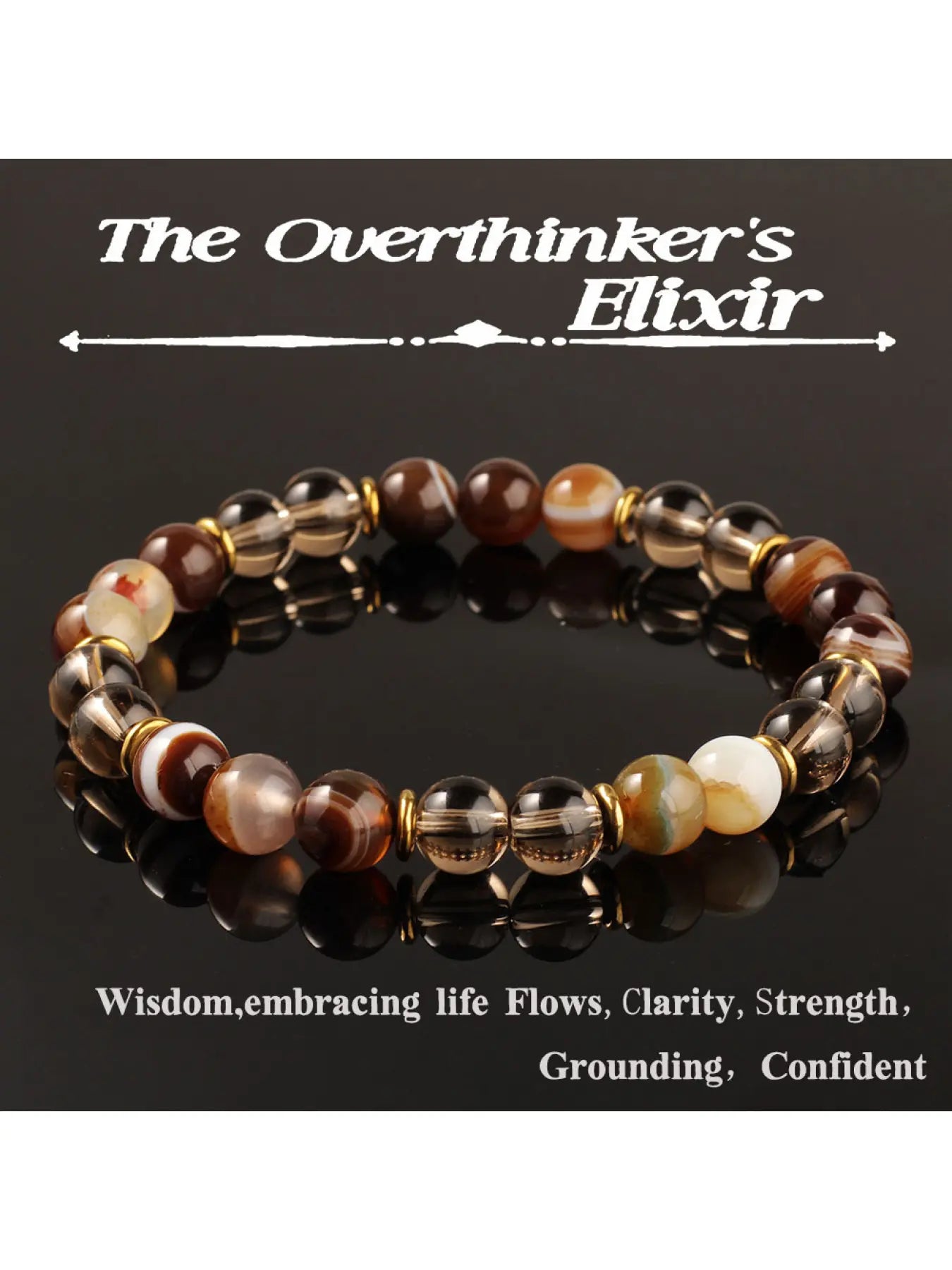 Grounding Crystals for Anxiety: Natural Banded Agate Shield Crystal Bracelet