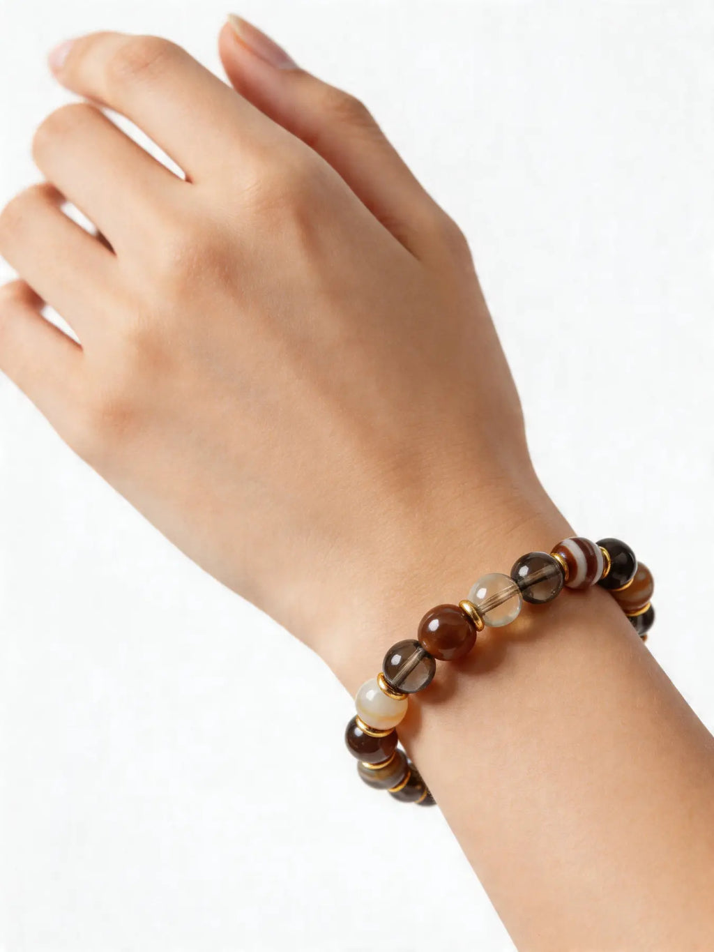 Grounding Crystals for Anxiety: Natural Banded Agate Shield Crystal Bracelet