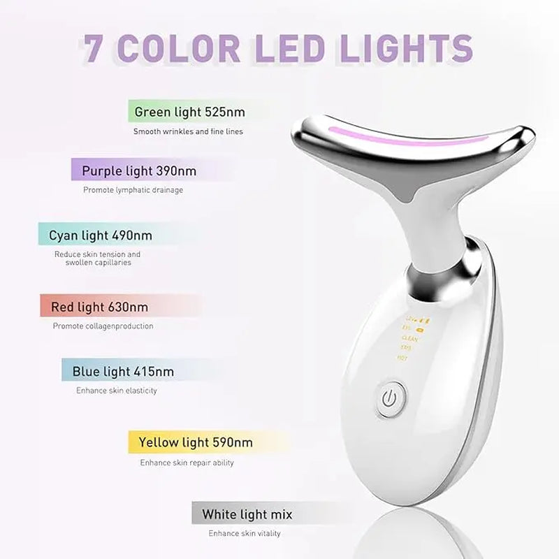 Face and Neck Massager Light Therapy, Face Massager Tool, Face Sculpting Tool, Facial Massager Face Lift Device, True Beauty Glow Facial Massager Lightweight Clear Gift Handle