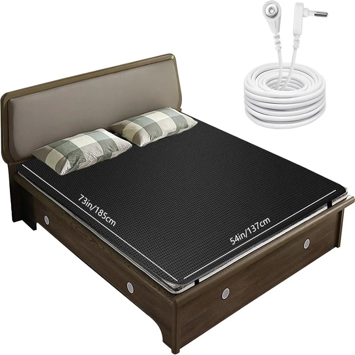 Grounding Sheet Combo, Grounding Mat, Perforated Design 100% Conductive Carbon Faux Leather Grounding Mat.