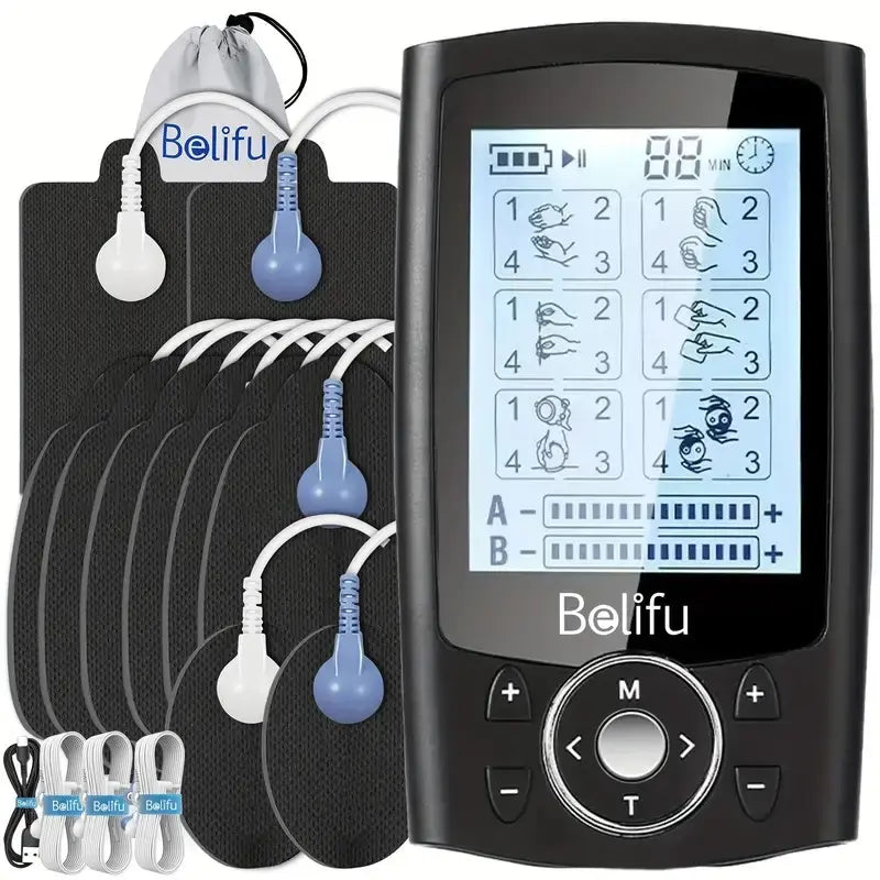 Belifu TENS 24 Mode with 10 Pads Rechargeable Multifunction Neck and Shoulder Massager Valentine'S Day Gift