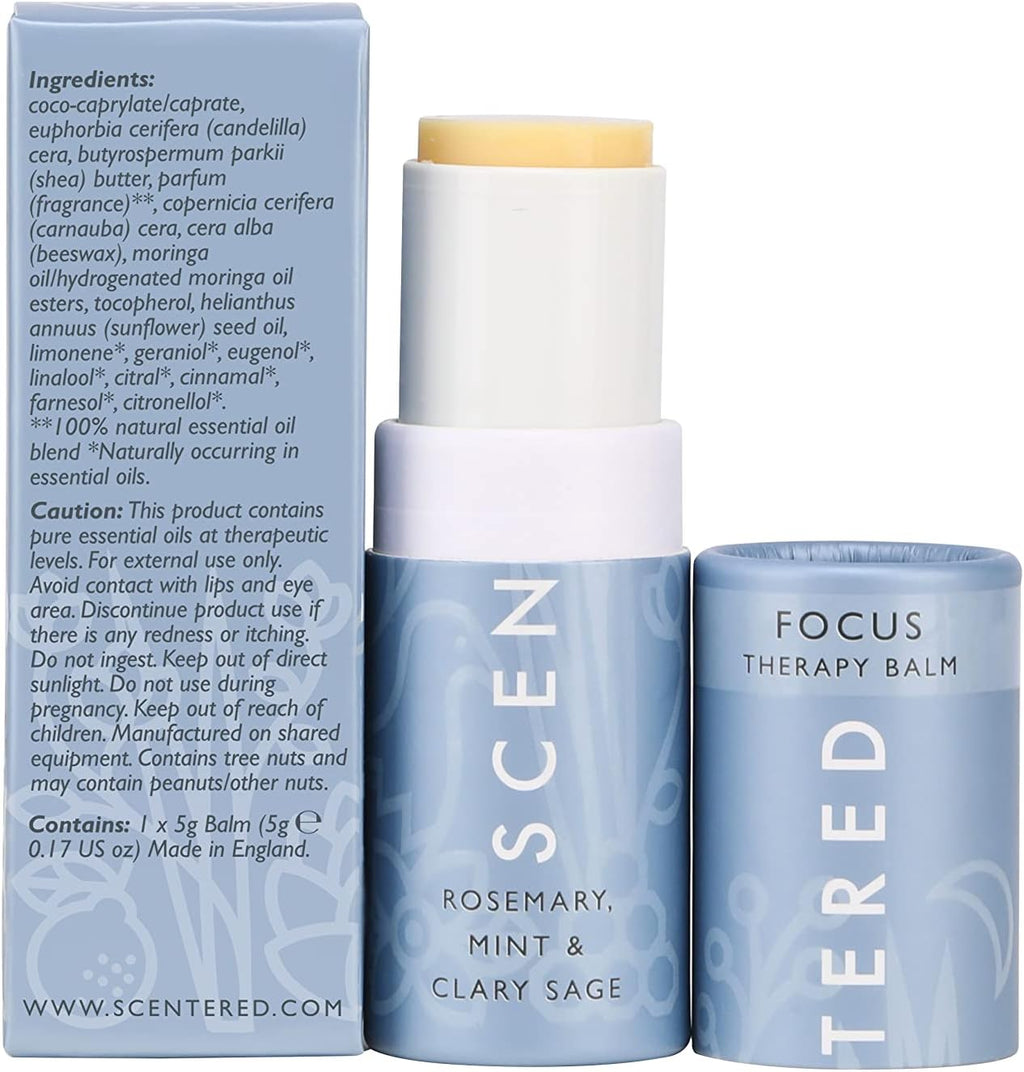 Aromatherapy Balm Stick Duo for Sleep & Focus - All Natural Sleep Balm with Lavender & Focus Aid with Rosemary - Essential Oil for Relaxation & Concentration - Mother'S Day Gift Ideas