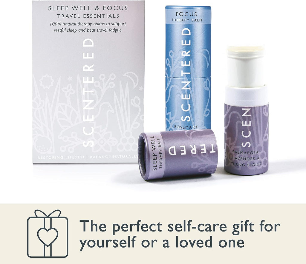 Aromatherapy Balm Stick Duo for Sleep & Focus - All Natural Sleep Balm with Lavender & Focus Aid with Rosemary - Essential Oil for Relaxation & Concentration - Mother'S Day Gift Ideas