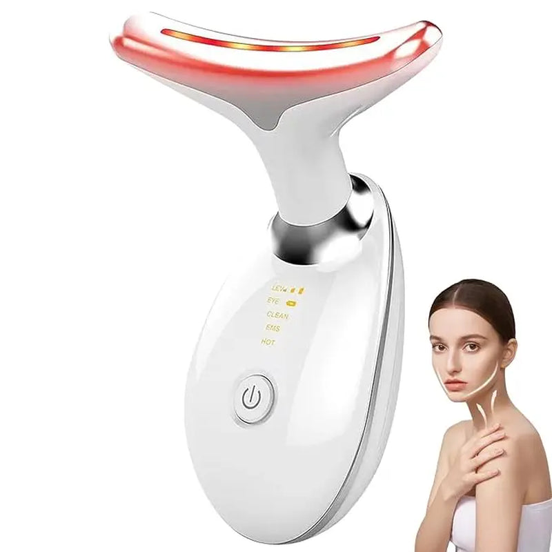 Face and Neck Massager Light Therapy, Face Massager Tool, Face Sculpting Tool, Facial Massager Face Lift Device, True Beauty Glow Facial Massager Lightweight Clear Gift Handle
