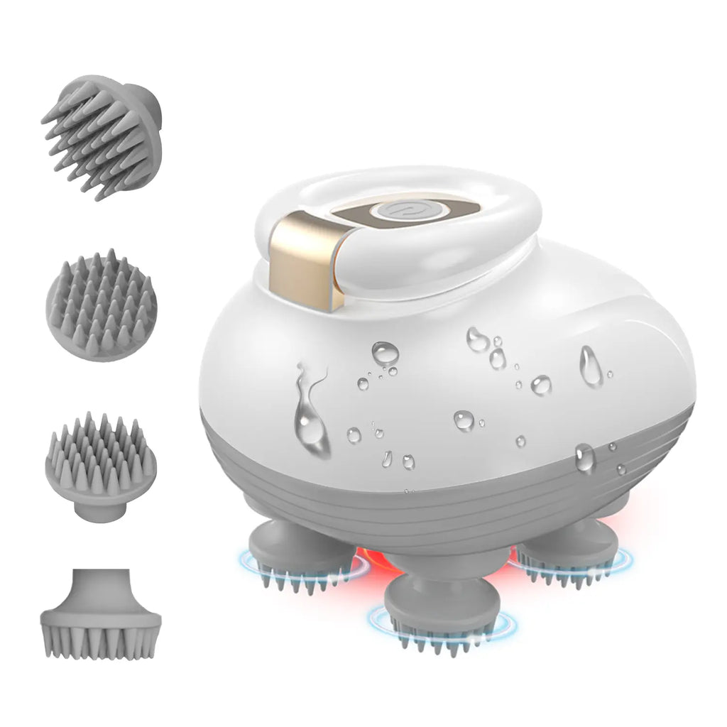 TISSCARE Electric Scalp Massager, Cordless Head Massager for Hair Growth and Stress Relax, 3 Speed Modes, Waterproof Rechargeable Handheld Portable Body & Scalp Head Scratcher Massager with Kneading, Massage Tool, Relaxation Tool, Neck Shoulder Leg Waist