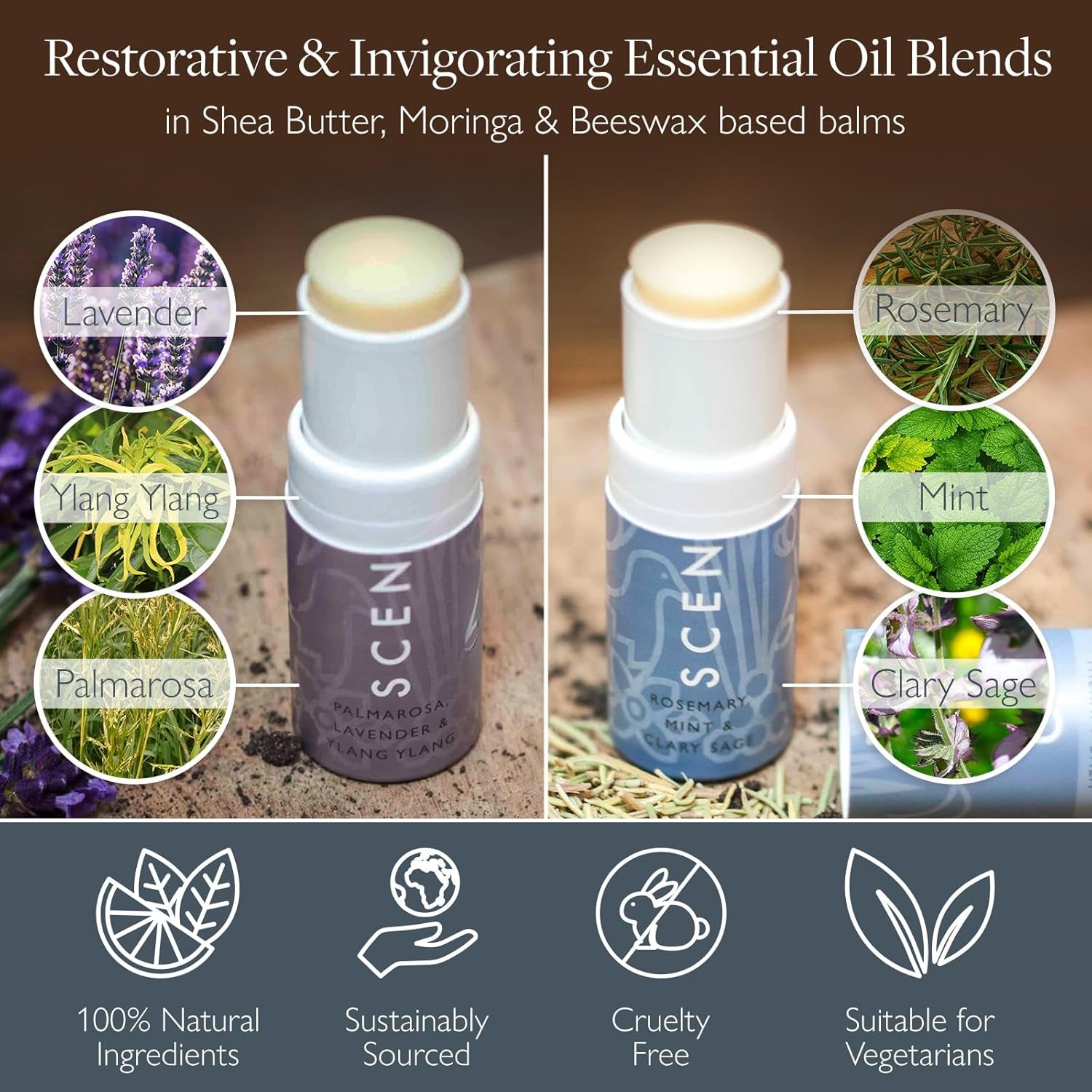 Aromatherapy Balm Stick Duo for Sleep & Focus - All Natural Sleep Balm with Lavender & Focus Aid with Rosemary - Essential Oil for Relaxation & Concentration - Mother'S Day Gift Ideas