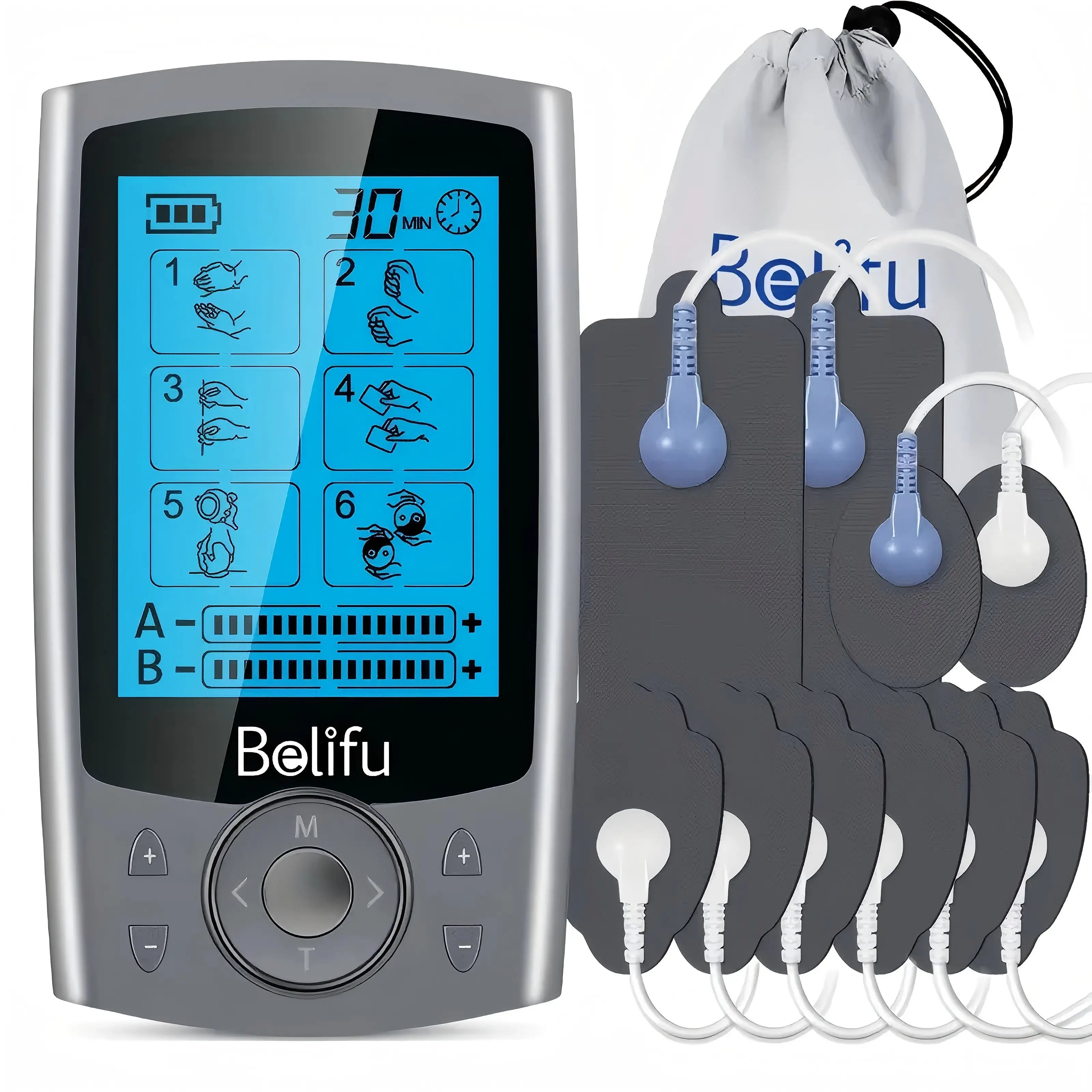 Belifu TENS 24 Mode with 10 Pads Rechargeable Multifunction Neck and Shoulder Massager Valentine'S Day Gift