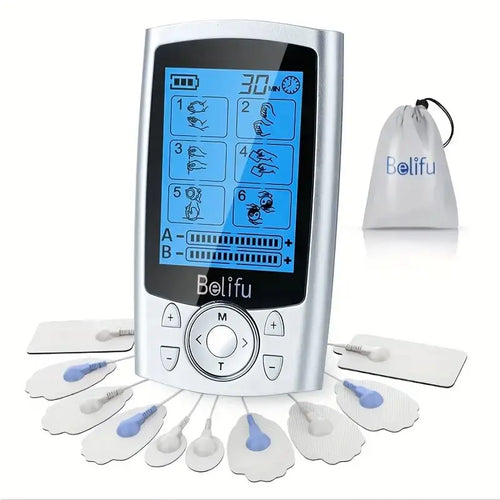 Belifu TENS 24 Mode with 10 Pads Rechargeable Multifunction Neck and Shoulder Massager Valentine'S Day Gift